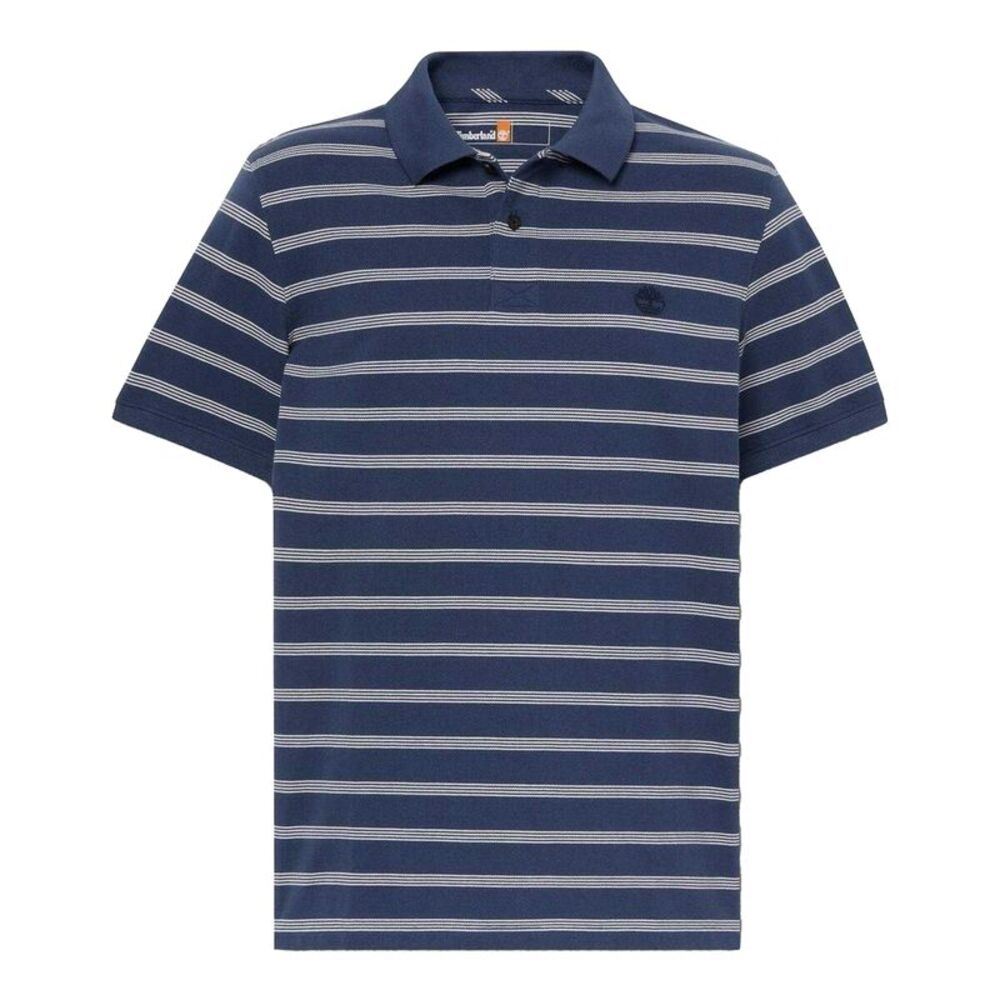 Timberland Mens Stripe Short-Sleeved Polo Shirt / Oceana